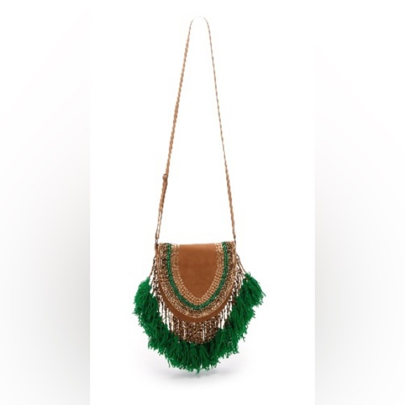 Boho embroidered saddle bag with beaded tassels. Excellent condition! - Picture 2 of 5